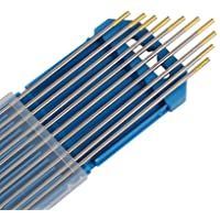 Forever Speed 10x Aguja de electrodo de tungsteno WL-15 2.4Ø x 175 mm Soldadura TIG WL-15 Oro 2.4Ø x 175 mm